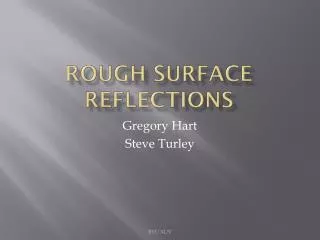 Rough surface reflections