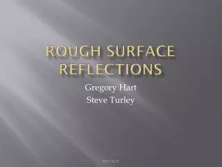 rough surface reflections