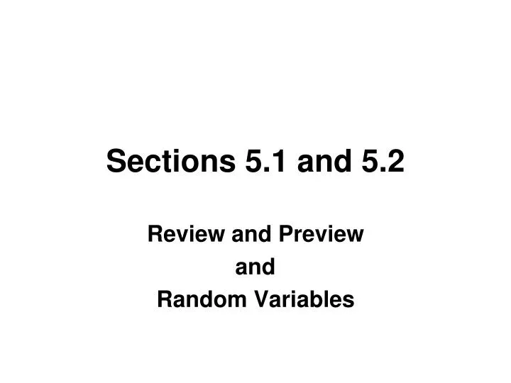 sections 5 1 and 5 2