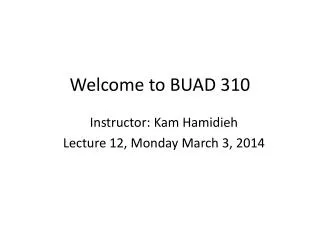 welcome to buad 310