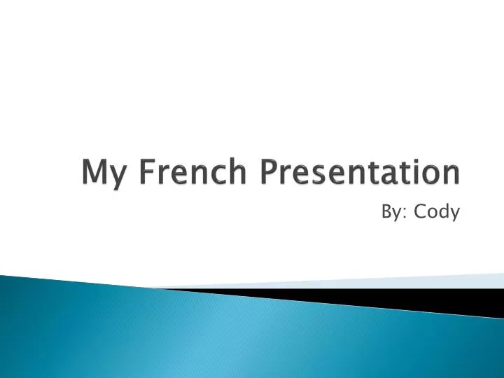 my presentation in french