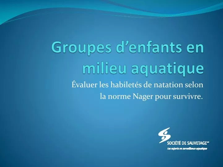 groupes d enfants en milieu aquatique