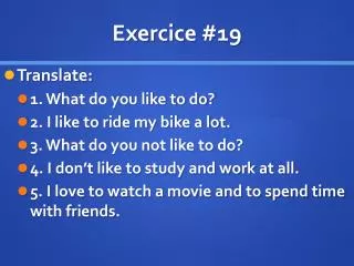Exercice # 19