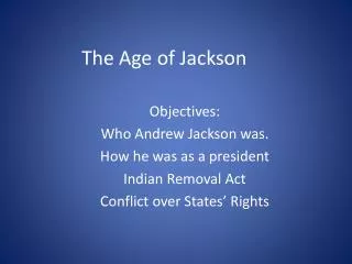 The Age of Jackson