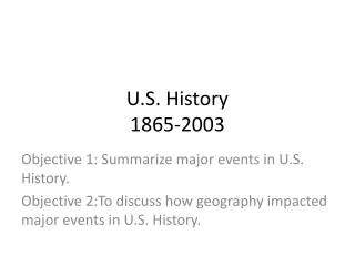 U.S. History 1865-2003