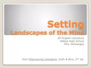 Setting Landscapes of the Mind