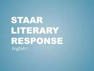STAAR Literary Response