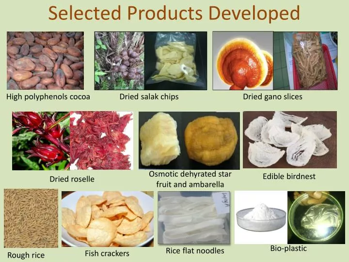 selected products developed