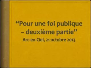 pour une foi publique deuxi me partie