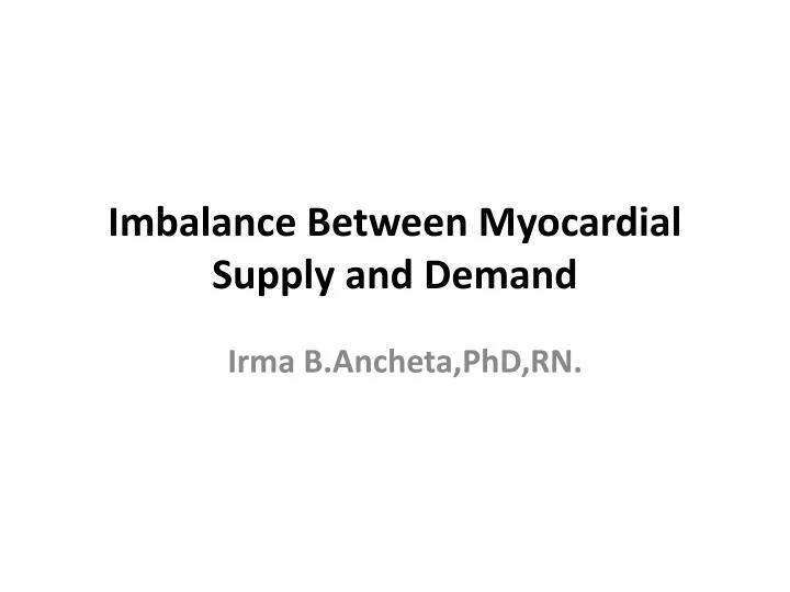 imbalance between myocardial supply and demand