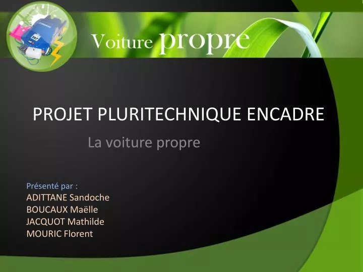 projet pluritechnique encadre