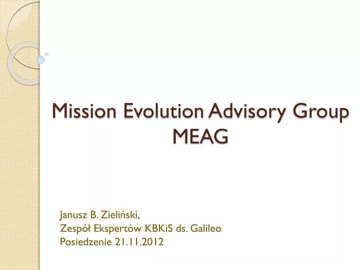 mission evolution advisory group meag