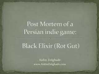 Black Elixir ( Rot Gut)