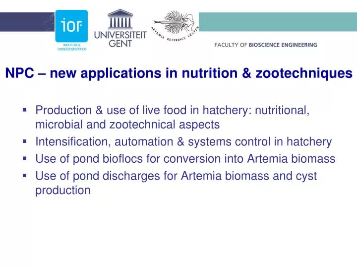 npc new applications in nutrition zootechniques