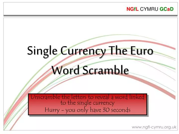 single currency the euro word scramble