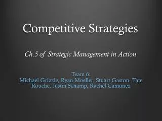 Competitive Strategies Ch .5 of Strategic Management in Action