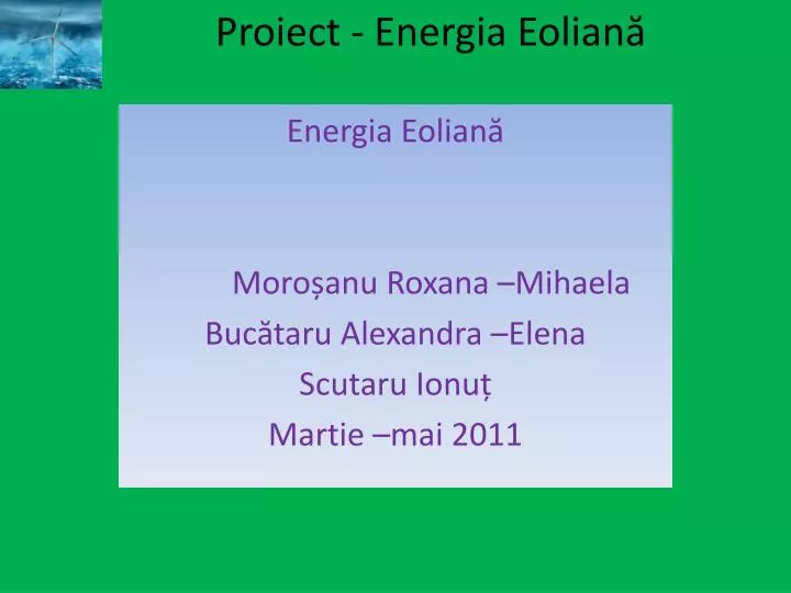 proiect energia eolian