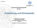 Entwicklung und Klimawandel - slide 1