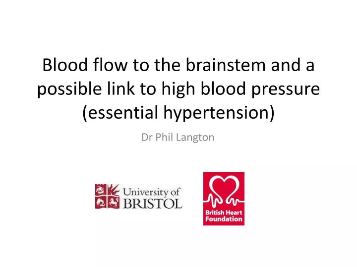 blood flow to the brainstem and a possible link to high blood pressure essential hypertension