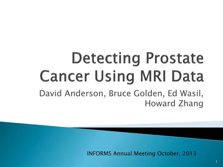 detecting prostate cancer using mri data