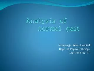 analysis of normal gait