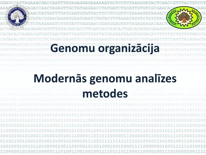 genomu organiz cija modern s genomu anal zes metodes
