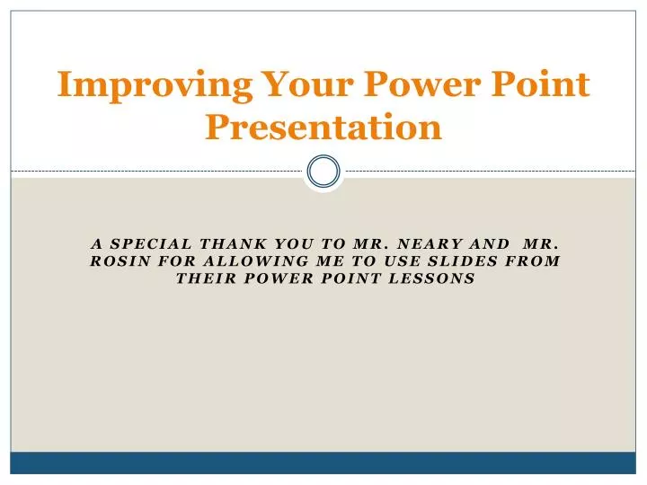 improving your power point presentation