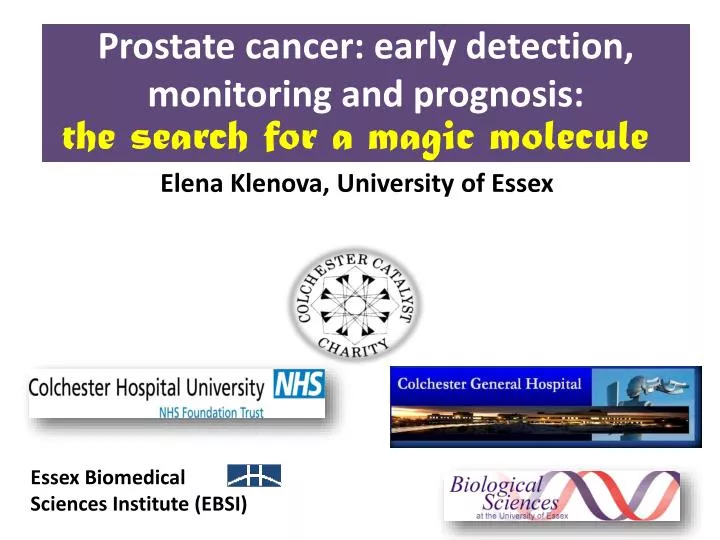 prostate cancer early detection monitoring and prognosis