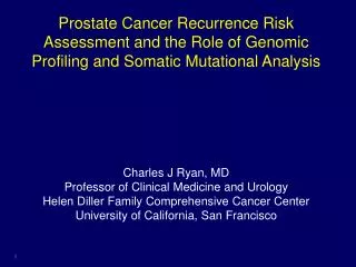 Biomarker Analysis in Prostate Ca : Potential Uses