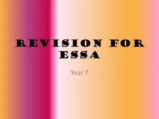 Revision for Essa