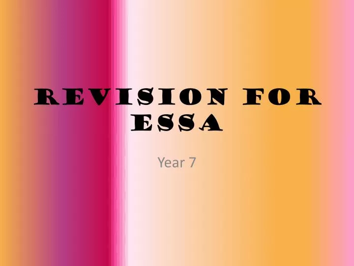 revision for essa