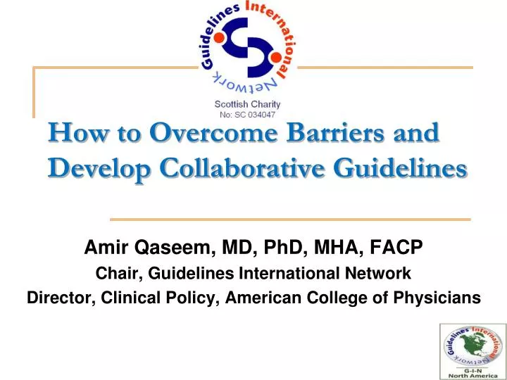 how to overcome barriers and develop collaborative guidelines