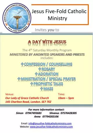 Jesus Five-Fold Catholic 	 Ministry