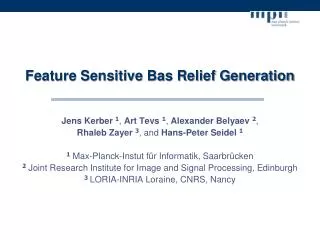 Feature Sensitive Bas Relief Generation