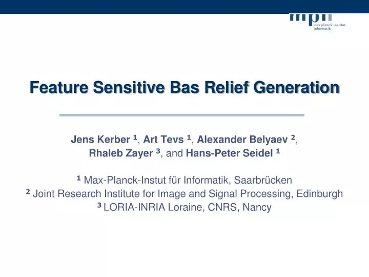 feature sensitive bas relief generation