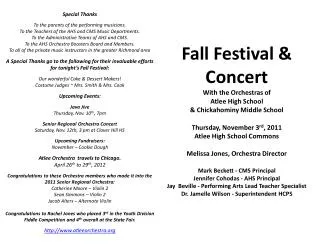 Fall Festival &amp; Concert With the Orchestras of Atlee High School &amp; Chickahominy Middle School
