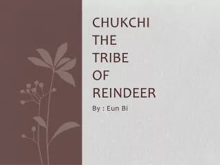 Chukchi The Tribe of reindeer