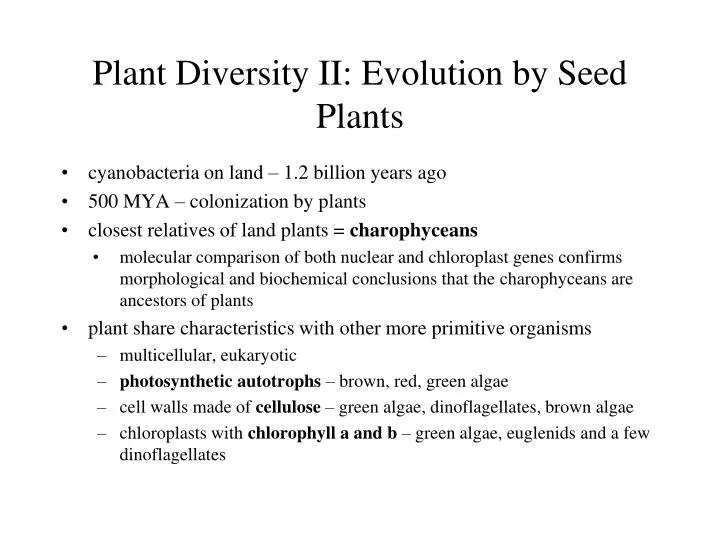 plant diversity ii evolution by seed plants