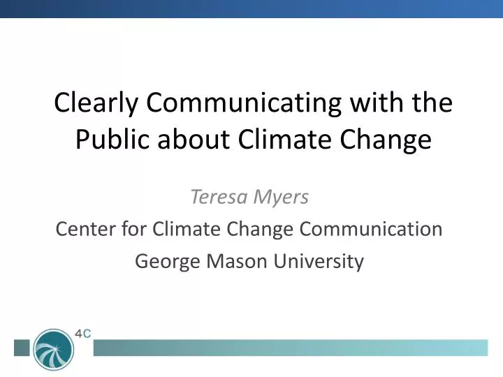 clearly communicating with the public about climate change