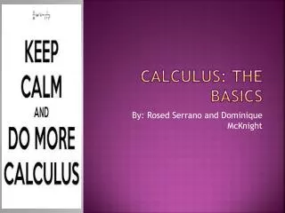 Calculus: The Basics