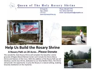 Help Us Build the Rosary Shrine