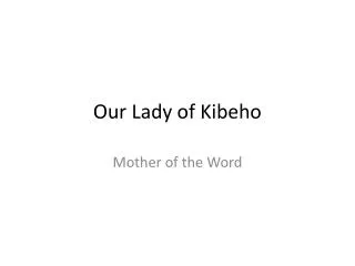 Our Lady of Kibeho