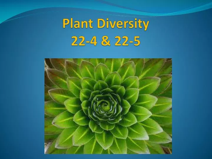 plant diversity 22 4 22 5