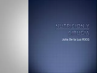 nutrici n y cirug a
