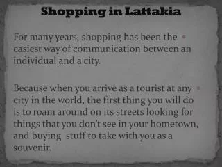 Shopping in Lattakia