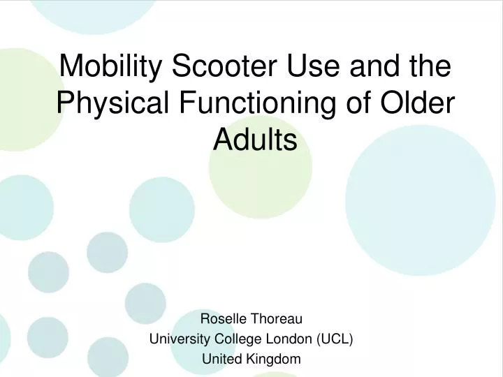 mobility scooter use and the physical functioning of older adults