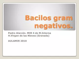 bacilos gram negativos