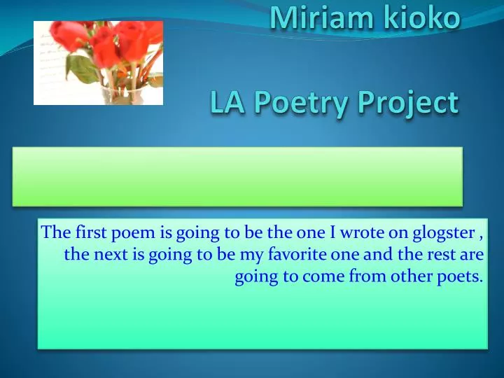 miriam kioko la poetry project