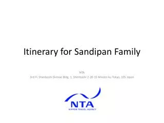 Itinerary for Sandipan Family