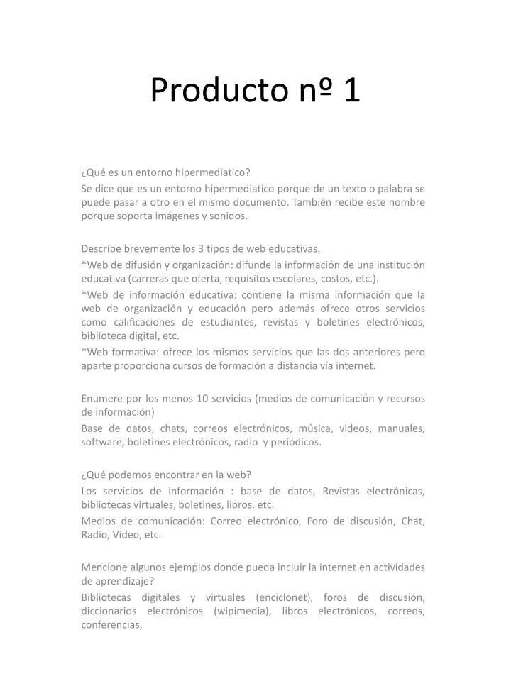 producto n 1